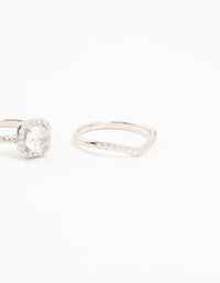 Silver Pointed & Halo Ring Pack - link has visual effect only