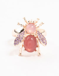 Rose Gold Diamante Beetle Ring - link has visual effect only