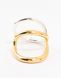 Mixed Metals Elongated Wrapped Ring - link has visual effect only