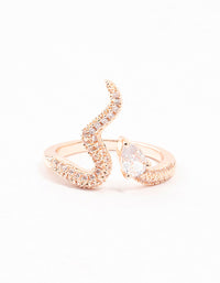 Rose Gold Pave Crystal Snake Ring - link has visual effect only