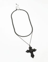 Coated Cross Rope Layered Necklace - link has visual effect only