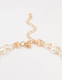 Beaded Metallic Pearl Layered Necklace - link has visual effect only