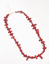 Red Beaded Layered Necklace - link has visual effect only