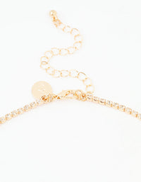 Gold Diamante Teardrop Cascading Necklace & Earring Set - link has visual effect only