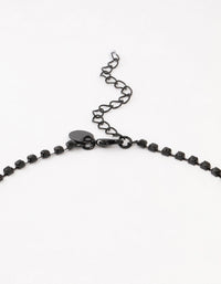 Black Coated Diamante Lace Pattern Necklace - link has visual effect only