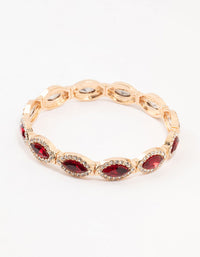 Gold Marquise Red  Diamante Stretch Bracelet - link has visual effect only