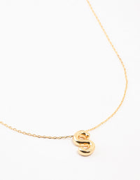 Gold Plated Bubble S Letter Necklace - link has visual effect only