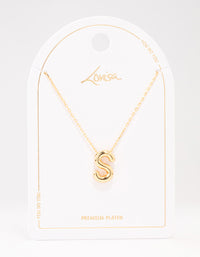 Gold Plated Bubble S Letter Necklace - link has visual effect only