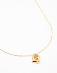 Gold Plated Bubble Letter B Necklace - link has visual effect only