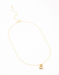 Gold Plated Bubble Letter B Necklace - link has visual effect only