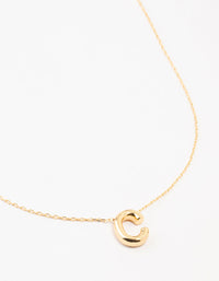 Gold Plated Bubble Letter C Necklace - link has visual effect only