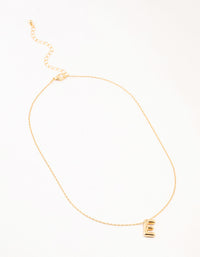 Gold Plated Bubble Letter E Necklace - link has visual effect only