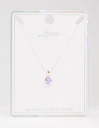 Silver Purple Solitaire Czech Bohemia Crystal Necklace - link has visual effect only