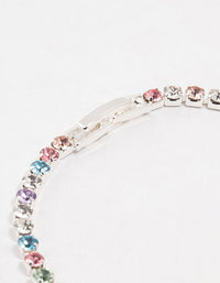 Multicoloured Czech Bohemia Crystal Silver Fine Cup Chain Clasp Bracelet - link has visual effect only