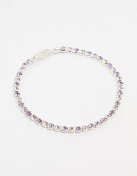 Purple Czech Bohemia Crystal Silver Tennis Bracelet - link has visual effect only