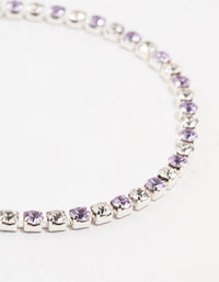 Purple Czech Bohemia Crystal Silver Tennis Bracelet - link has visual effect only