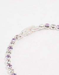 Purple Czech Bohemia Crystal Silver Tennis Bracelet - link has visual effect only