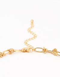 Gold Plated Freshwater Pearl & Knotted Necklace - link has visual effect only