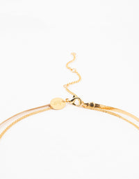 Gold Plated Snake & Diamante Crystal Layered Necklace - link has visual effect only