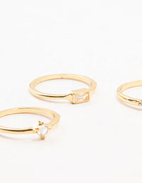 Gold Plated Pearl Cluster Baguette Rings 6-Pack - link has visual effect only