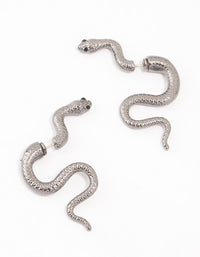 Gunmetal Slithering Snake Drop Earrings - link has visual effect only