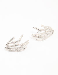 Silver Skeleton Hand Stud Earrings - link has visual effect only