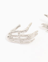 Silver Skeleton Hand Stud Earrings - link has visual effect only