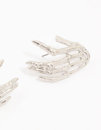 Silver Skeleton Hand Stud Earrings - link has visual effect only