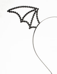 Black Beaded Bat Wing Beaded Headband - link has visual effect only