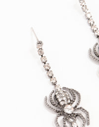 Gunmetal Spider Cup Chain Drop Earrings - link has visual effect only