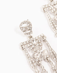 Glam Skeleton Rhodium Drop Earrings - link has visual effect only