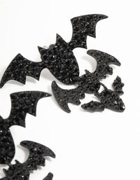 Black Bling Bat Drop Earrings - link has visual effect only