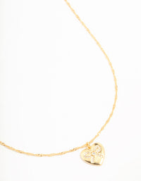 Real Gold Plated Heart Bow Locket Pendant Necklace - link has visual effect only