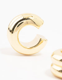 Gold Plated Ribbed Ear Cuffs - link has visual effect only