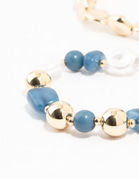 Gold Organic & Stone Station Bracelets 4-Pacck - link has visual effect only