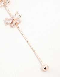 Rose Gold Mini Bow Cubic Zirconia Drop Earrings - link has visual effect only