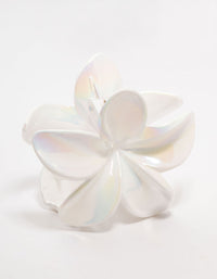 White Frangipani Claw Clip - link has visual effect only