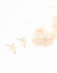 Rose Gold Floral Earrings 3-Pack - link has visual effect only