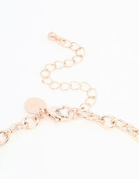 Rose Gold Diamante Heart, Flower & Pearl Necklace - link has visual effect only