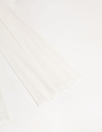 White Tulle Fabric Bow Clip - link has visual effect only