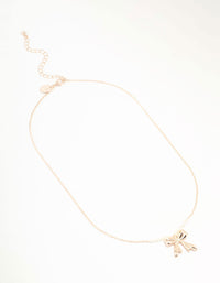 Rose Gold Pearl Bow Necklace - link has visual effect only