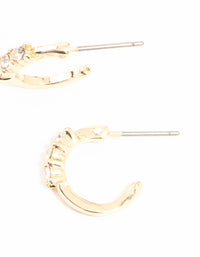 Gold Diamante Huggie Earrings - link has visual effect only