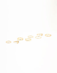 Gold Celestial & Sleek Mixed Rings 8-Pack - link has visual effect only