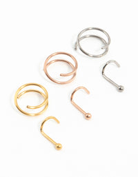 Mixed Metals Titanium Nose Spiral & Nose Stud 6-Pack - link has visual effect only