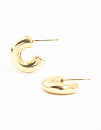 Waterproof Gold Plated Stainless Steel Hoop Earrings - link has visual effect only