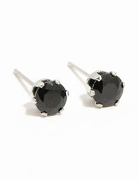 Waterproof Black Diamante Stainless Steel  Stud Earrings - link has visual effect only