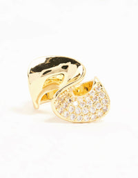 Gold Plated Cubic Zirconia Twisted Ring - link has visual effect only