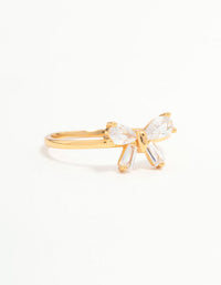 Gold Plated Sterling Silver Cubic Zirconia Bow Ring - link has visual effect only