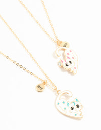 Kids Gold Moon Cat BFF Necklaces 2-Pack - link has visual effect only