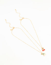 Kids Gold Cherry BFF Pendant Necklace 2 Pack - link has visual effect only